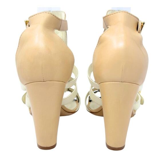 Chanel CC Logo Leather Strappy Gladiator Heels Sandals Black White Gold EU37 - Picture 5 of 11